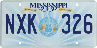 MS license plate NXK326