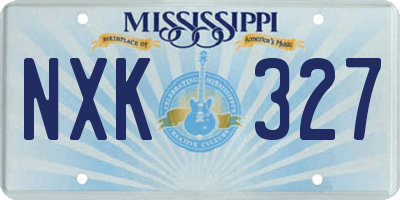 MS license plate NXK327