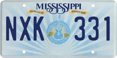 MS license plate NXK331