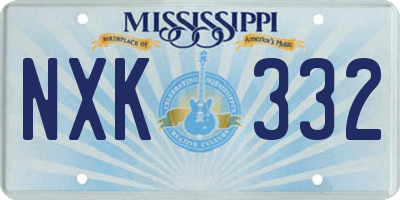 MS license plate NXK332
