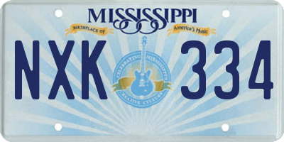 MS license plate NXK334