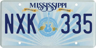 MS license plate NXK335