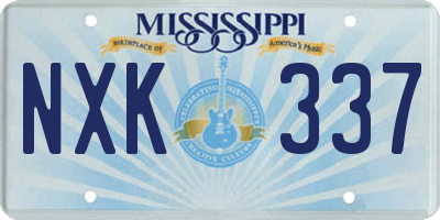 MS license plate NXK337