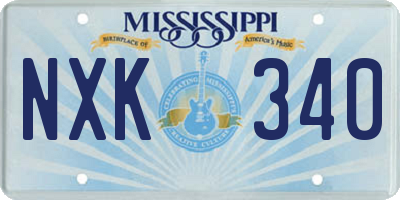MS license plate NXK340
