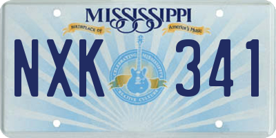 MS license plate NXK341