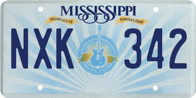 MS license plate NXK342