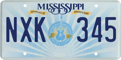 MS license plate NXK345