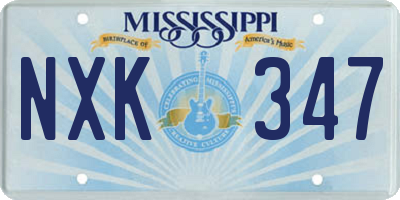 MS license plate NXK347