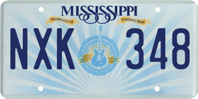MS license plate NXK348