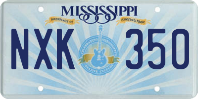 MS license plate NXK350