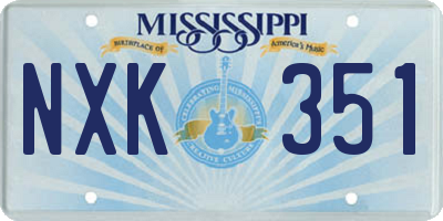 MS license plate NXK351