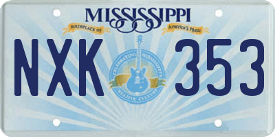 MS license plate NXK353