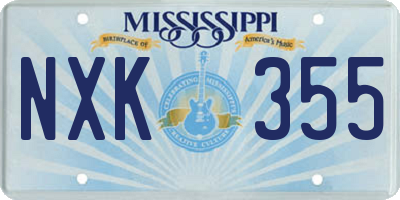 MS license plate NXK355