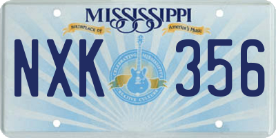 MS license plate NXK356