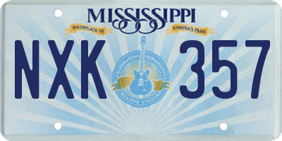 MS license plate NXK357