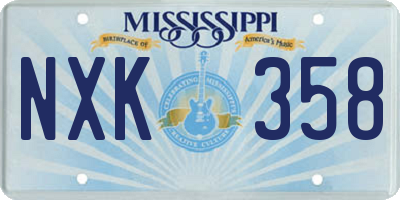 MS license plate NXK358