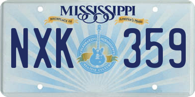 MS license plate NXK359