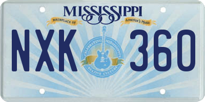 MS license plate NXK360