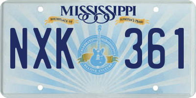 MS license plate NXK361