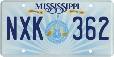 MS license plate NXK362
