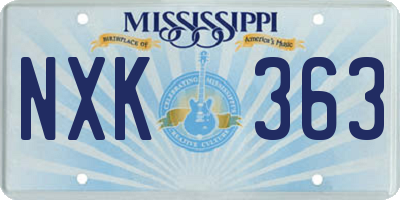 MS license plate NXK363