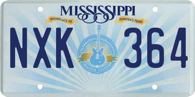 MS license plate NXK364