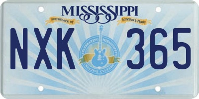 MS license plate NXK365