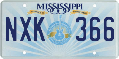 MS license plate NXK366