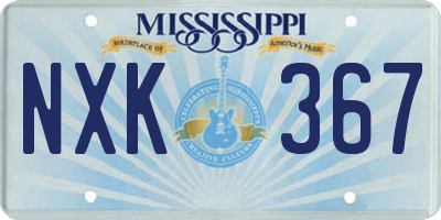 MS license plate NXK367