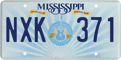 MS license plate NXK371