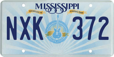 MS license plate NXK372