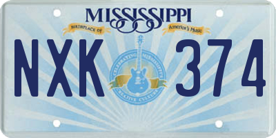 MS license plate NXK374