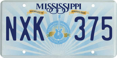 MS license plate NXK375