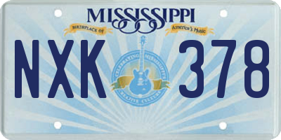 MS license plate NXK378