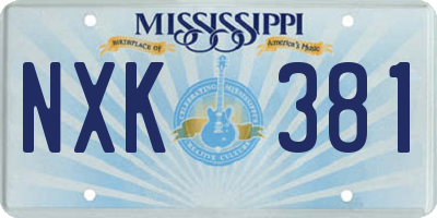 MS license plate NXK381