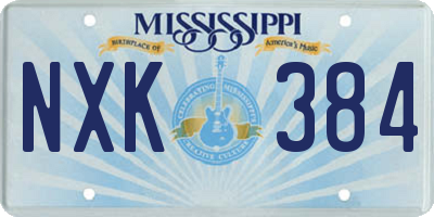 MS license plate NXK384
