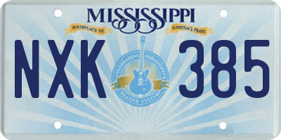 MS license plate NXK385