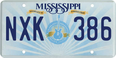 MS license plate NXK386