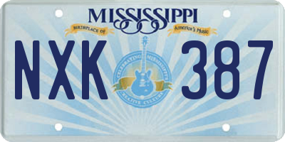 MS license plate NXK387