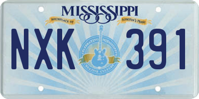 MS license plate NXK391