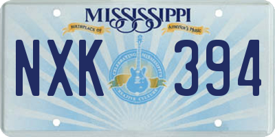 MS license plate NXK394