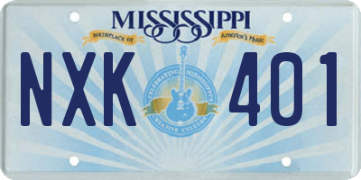 MS license plate NXK401