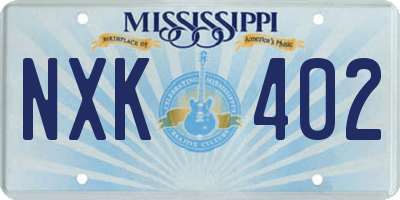 MS license plate NXK402