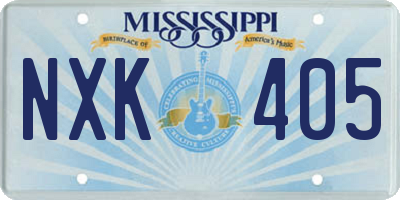 MS license plate NXK405