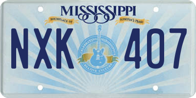 MS license plate NXK407