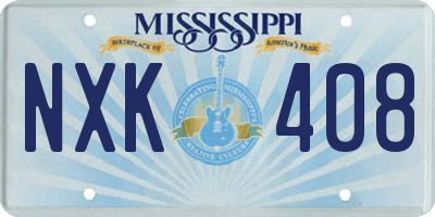 MS license plate NXK408