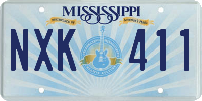 MS license plate NXK411