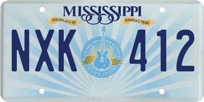 MS license plate NXK412