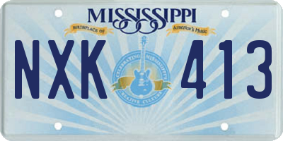 MS license plate NXK413