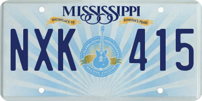 MS license plate NXK415